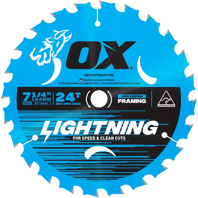 OXS Saw Blade Lightning 24T 7-1/4" / 184mm