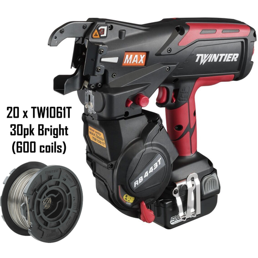 MAX Rebar Tier RB443T + 2x5Ah + 20x30xTW1061T Pallet Bundle