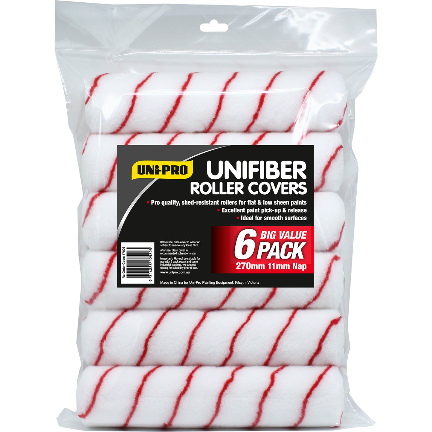 UPO Roller Cover Unifiber Synthetic Red 11mm