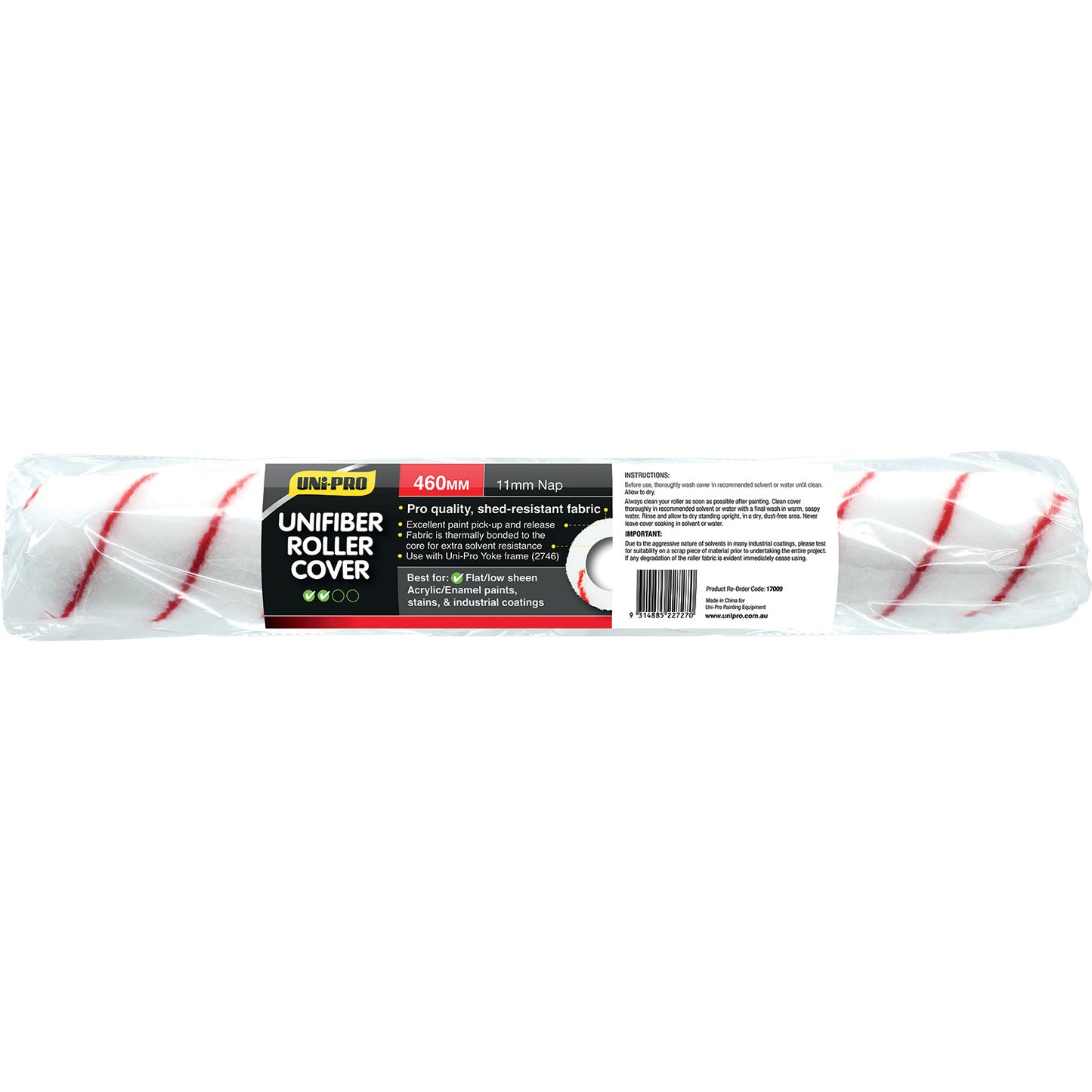 UPO Roller Cover Unifiber Synthetic Red 11mm