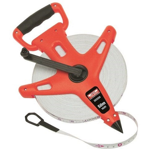 TLO Measuring Reel Fibreglass Met/Imp 13mm x 50m