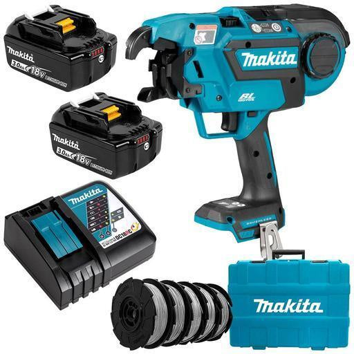 MKT Rebar Tier 18V DTR180 + 2x3Ah Kit w/ Tie Wire Pack 0.8mm 5pk
