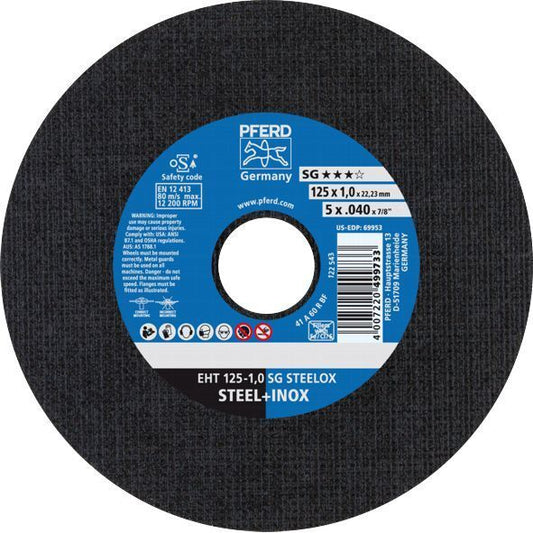 PFD Cut-Off Disc EHT 125x1.0mm SG STEELOX