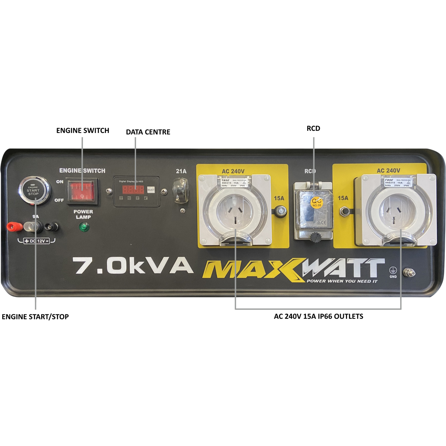 MWT Generator Open-Frame MX7000ES 7kVA 240V Petrol
