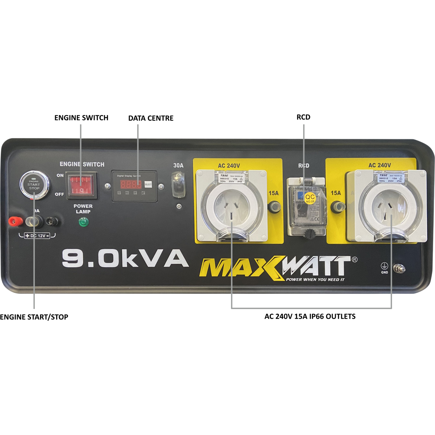 MWT Generator Open-Frame MX9000ES 9kVA 240V Petro