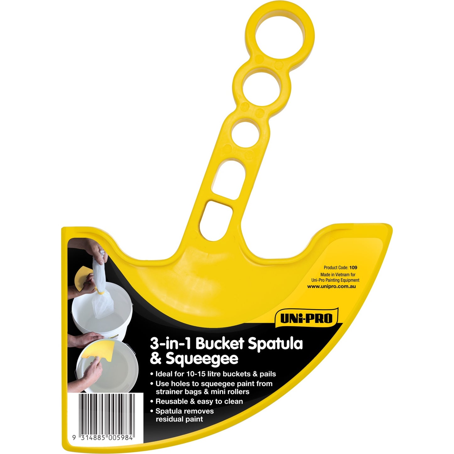 UPO Scraper Plastic Bucket Spatula 3-in-1