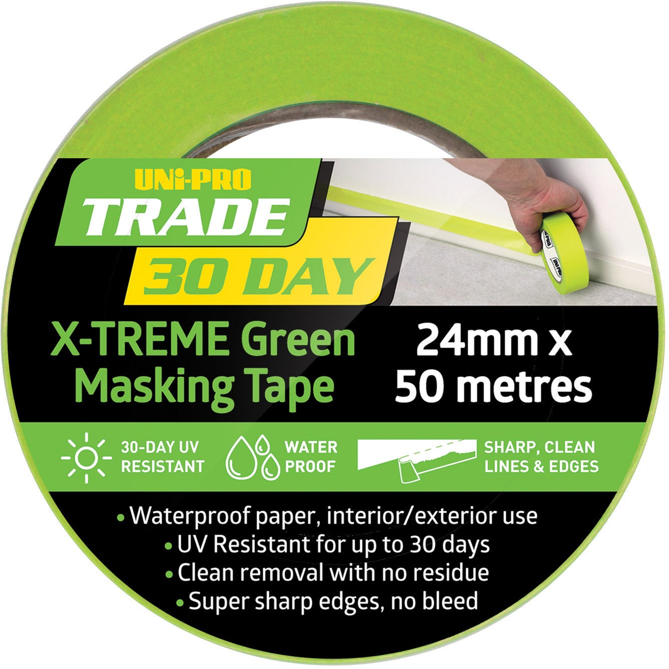 UPO Tape Masking Green 24/36/48mm x 50m