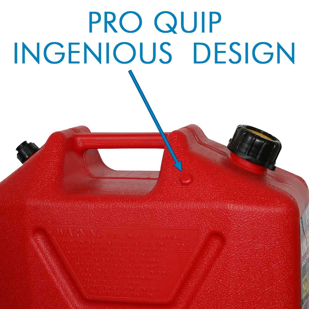 PQP Fuel Can Plastic Fast Pour Petrol Red 20L